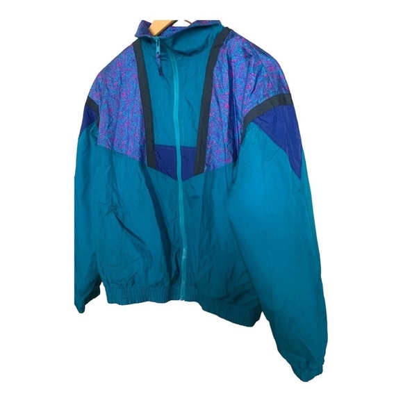 R&R Sports Jacket Vintage 90’s Abstract Print Full Zip Windbreaker Womens Size 8 - Picture 10 of 15
